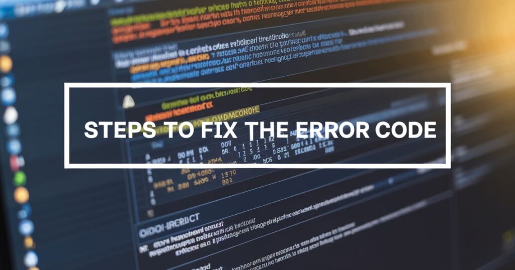 Steps to Fix the Error Code